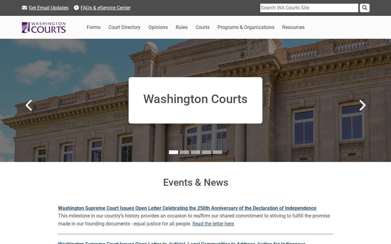 Bremerton people search on the Washington Courts portal